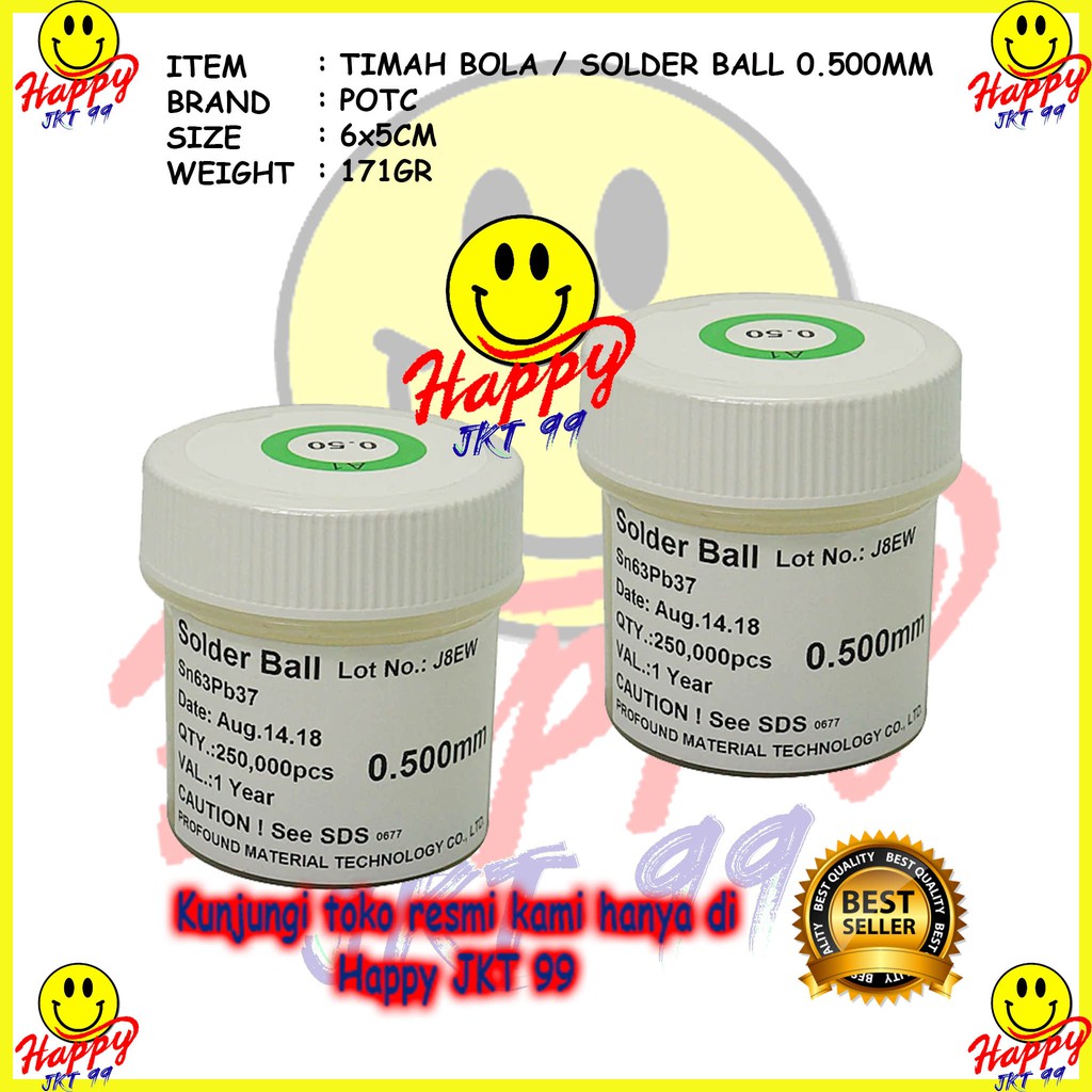 [ HAPPY JKT 99 ] TIMAH BOLA REBALL TIMAH SOLDER 0.5MM 0.5 MM