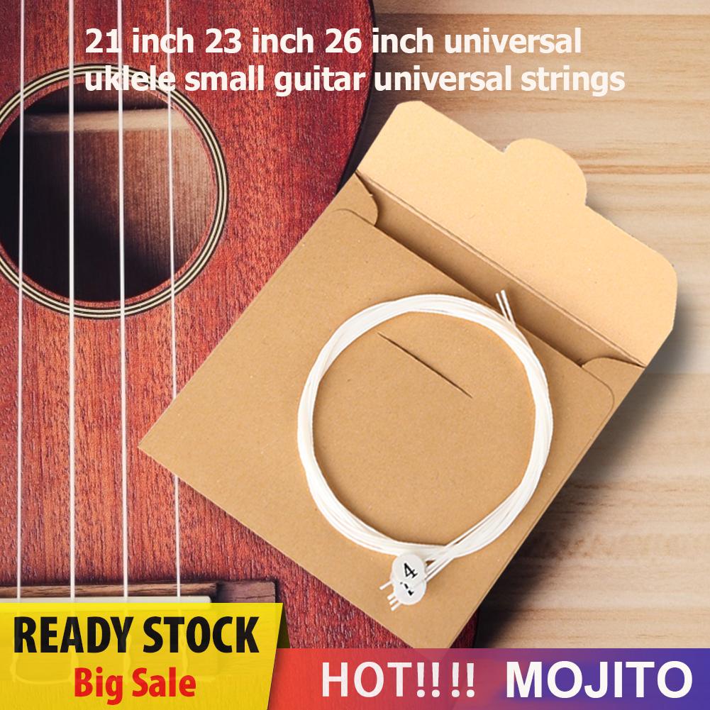 4pcs / Set Senar Ukulele Pengganti Ukuran 21 23 26 Inch Warna Putih