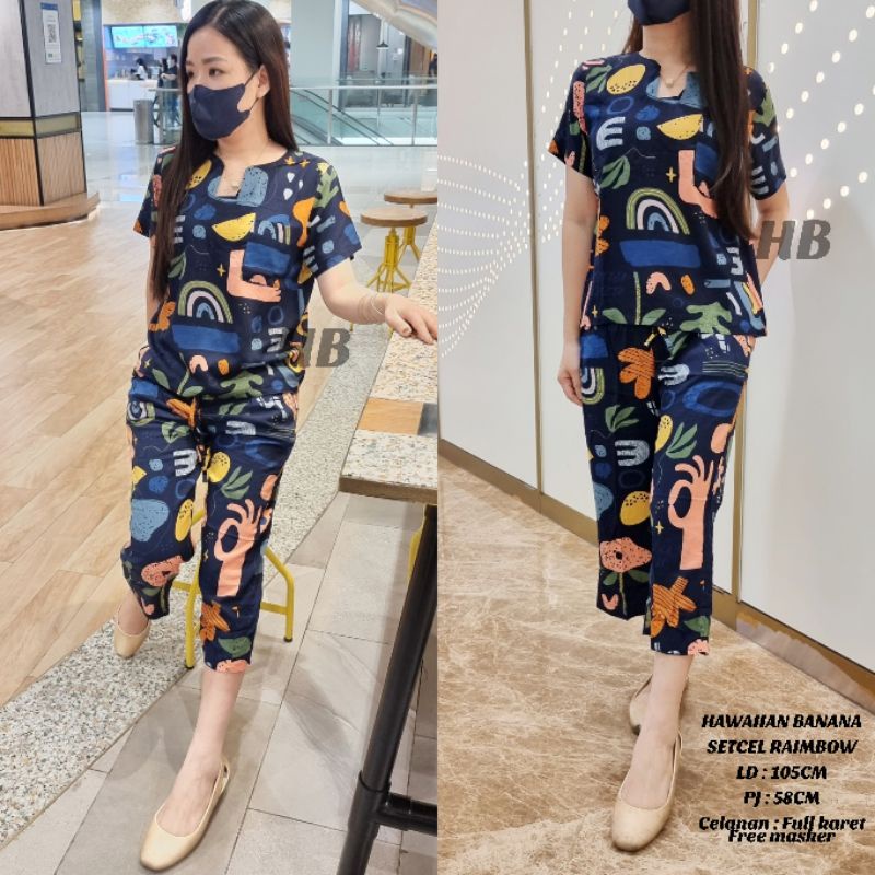 HAWAIIAN BANANA SETCEL RAINBOW IMPORT / BAHAN RAYON IMPORT