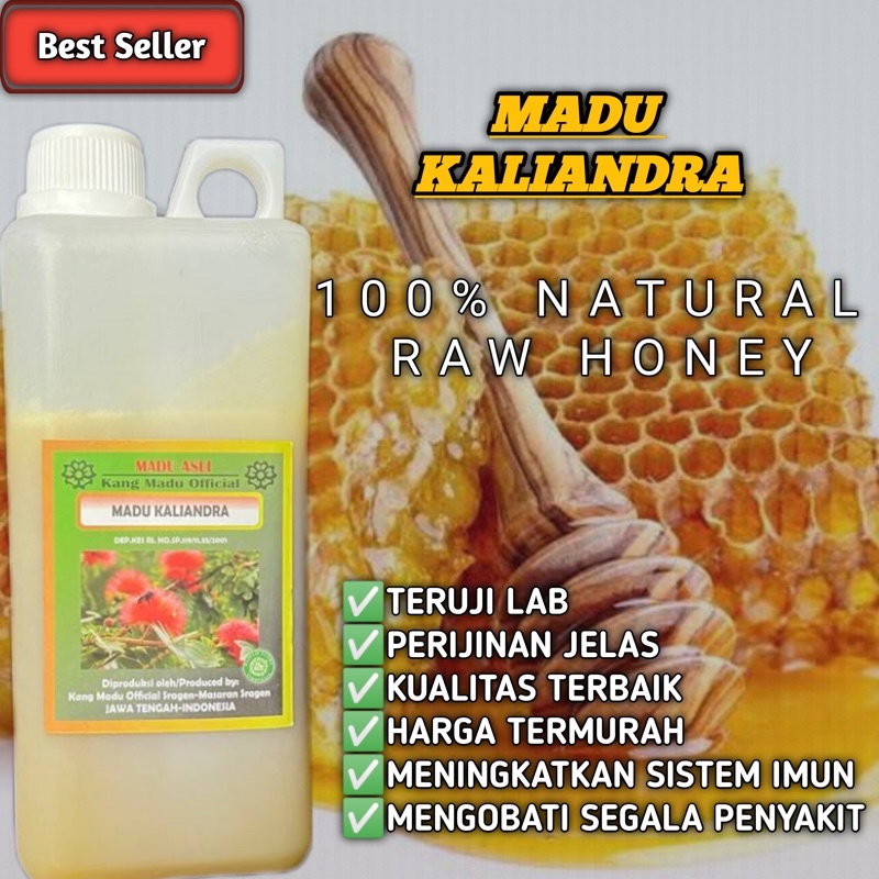 

Madu Asli Murni Kaliandra PURE MADU RAW HONEY 100% 1kg Herbal Premium