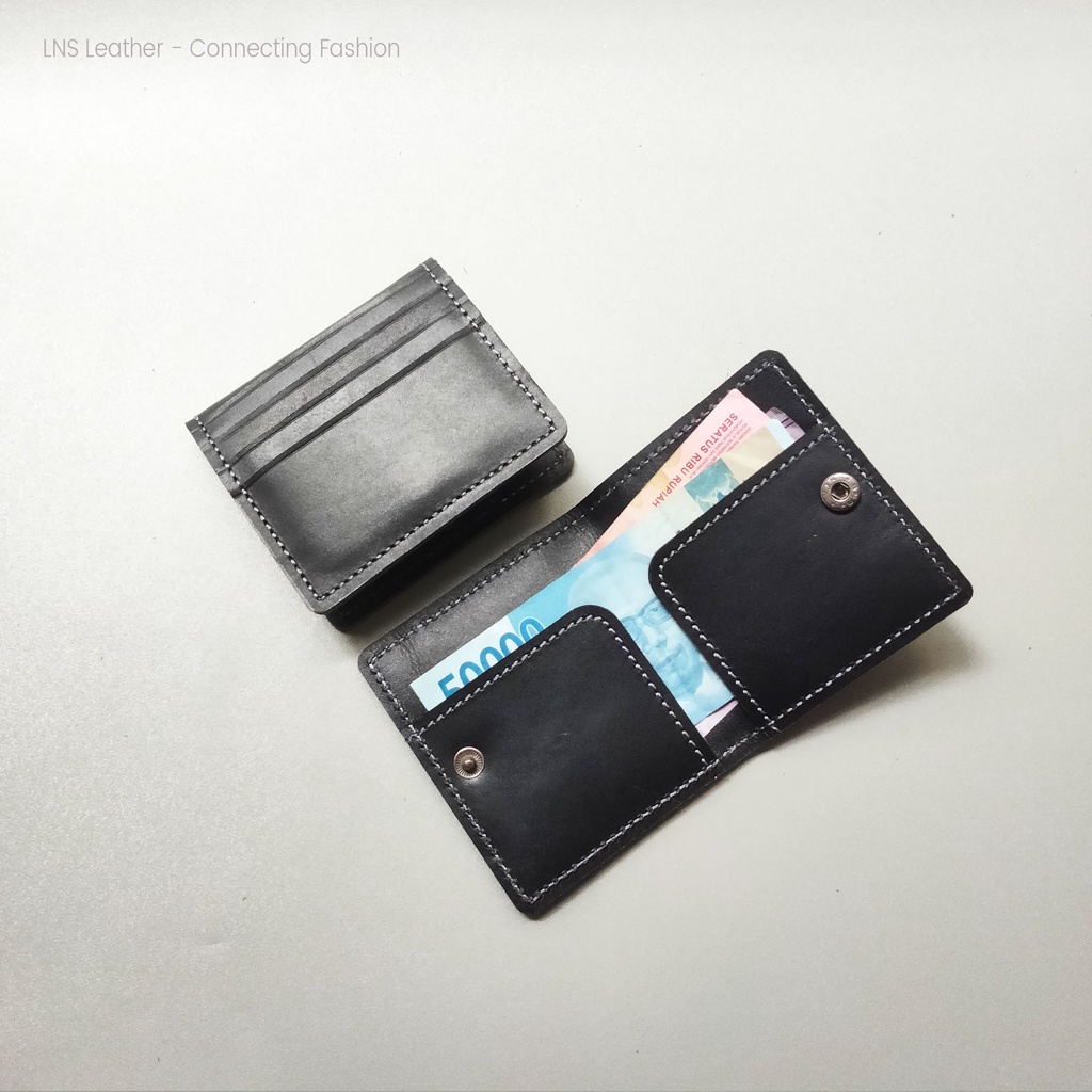 Dompet Kulit Card Holder Sleting Export Quality - Wallet Card Hitam - WSCH009