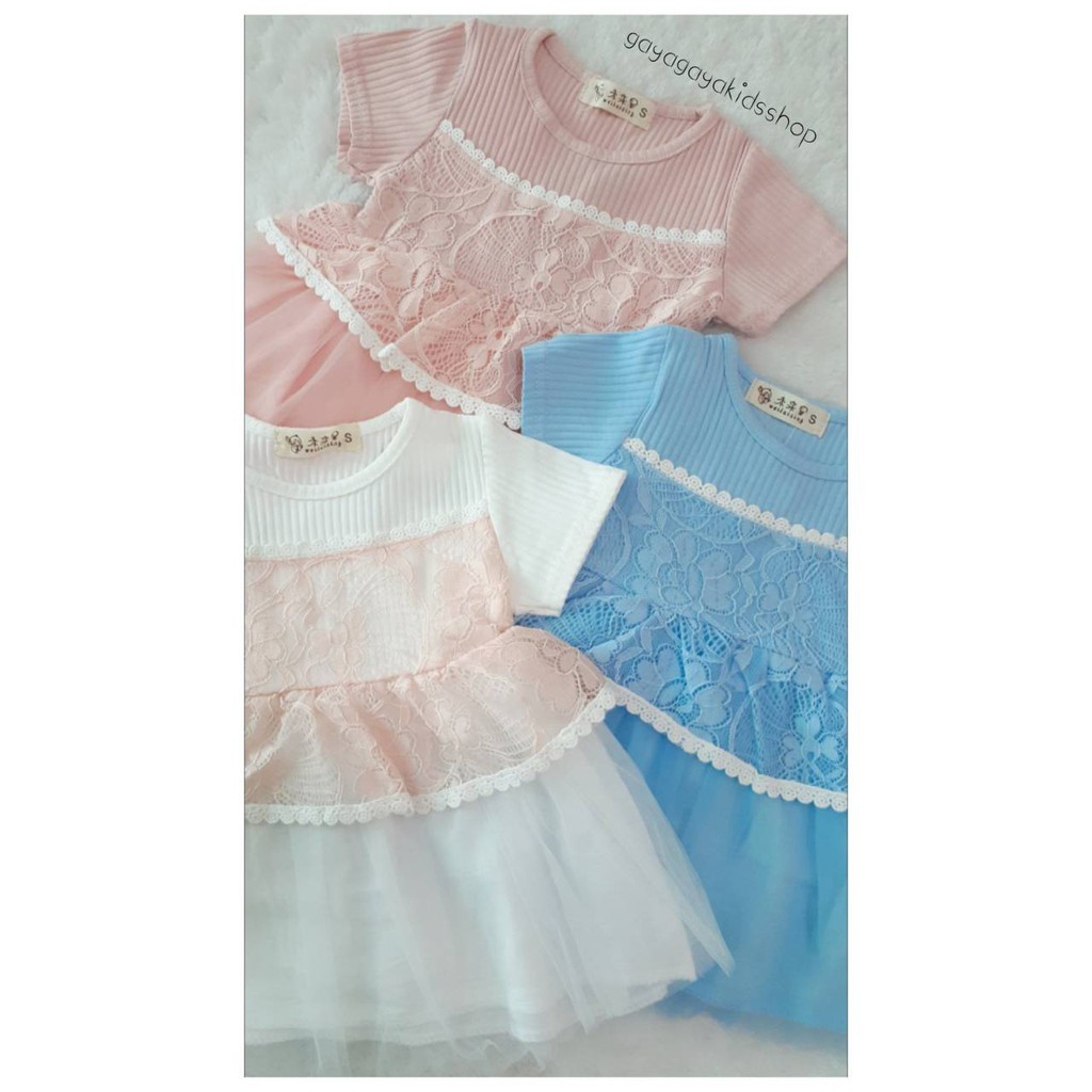  SALE Dress  anak  cewek bagus lucu PINK BLUE WHITE 