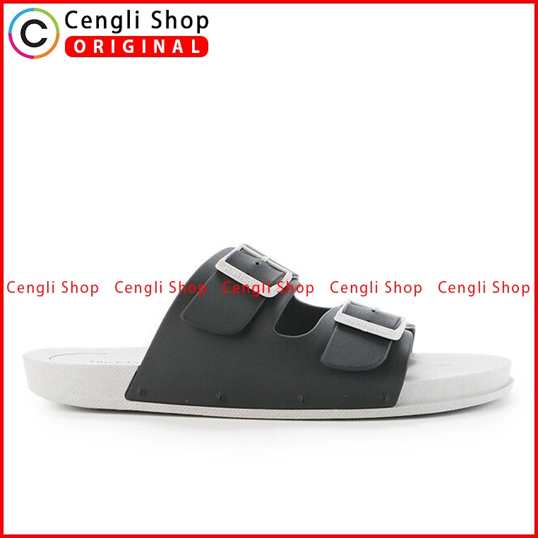 SANDAL SLIDE HUSH PUPPIES PRIA ORIGINAL CASUAL BRANDED HITAM HM09