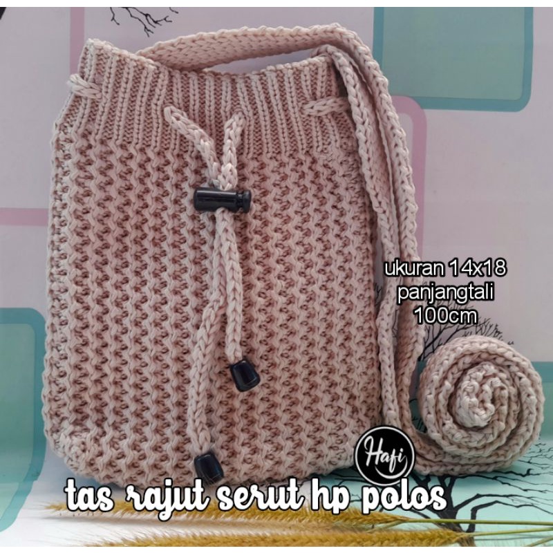 Tas rajut Serut hp polos /selempang