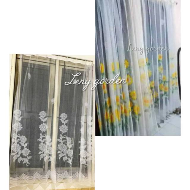 LENYS Vitras motif matahari/vitrase bunga matahari/dalaman