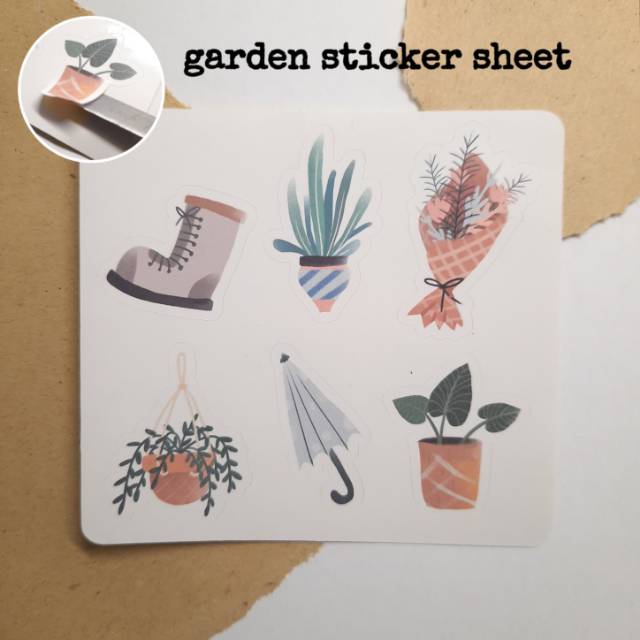 

Aesthetic Sticker Sheet (garden) || siap tempel || printjunkiez