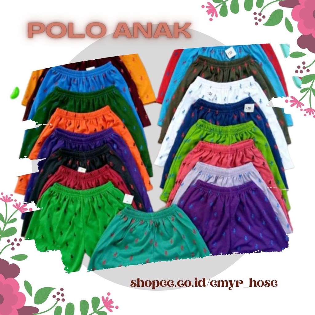 CELANA PENDEK ANAK POLO | CELANA KOLOR ANAK POLO 1-8 TH