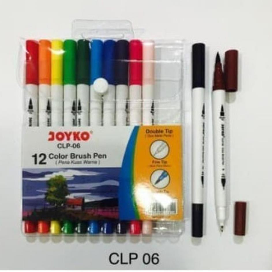 

✨BIG SALE✨ [DAVIS]Joyko Color Brush Pen double tip Set (12-warna) CLP-06