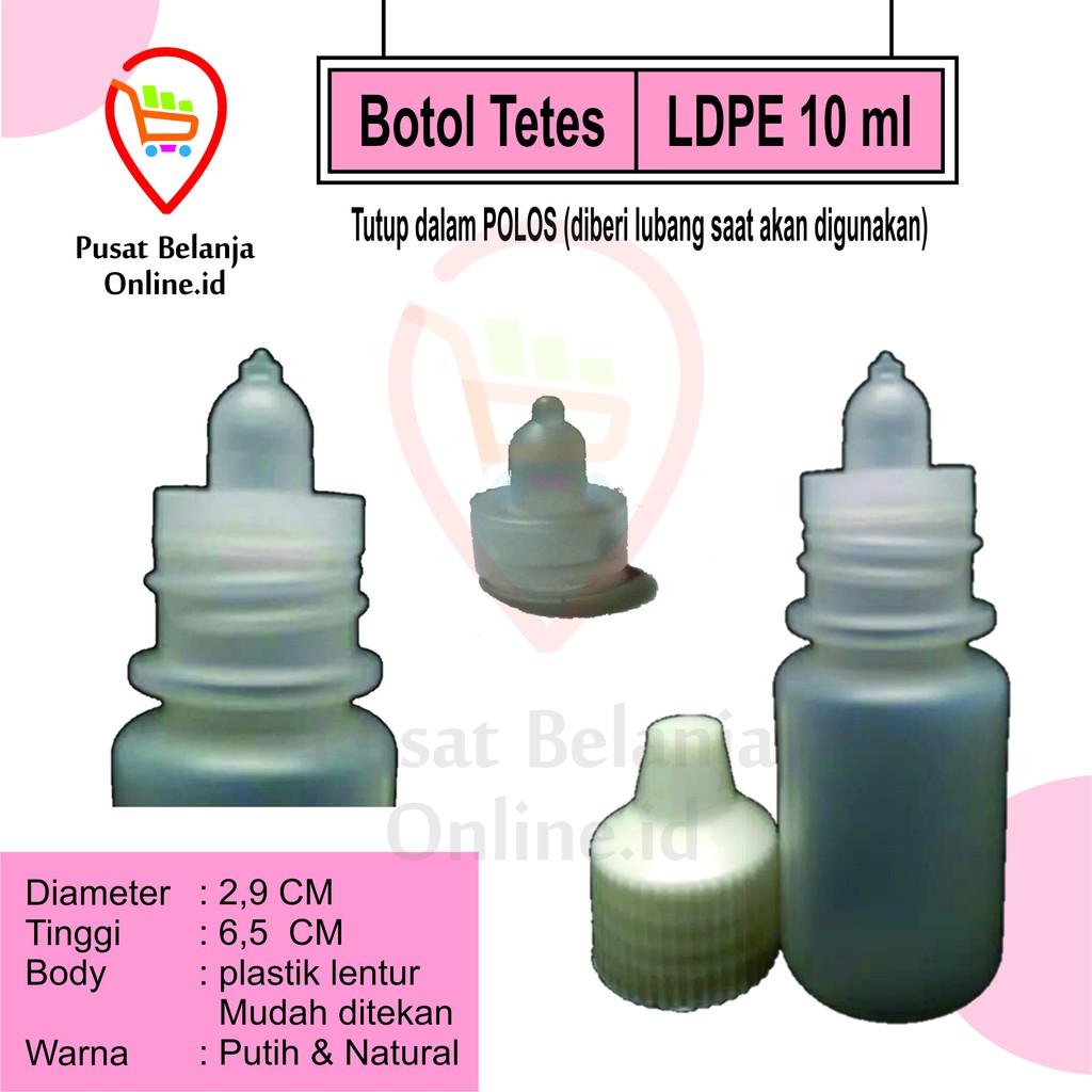 botol tetes mata 10 ml POLOS plastik PUTIH 10ml cc 10cc pentol BARU