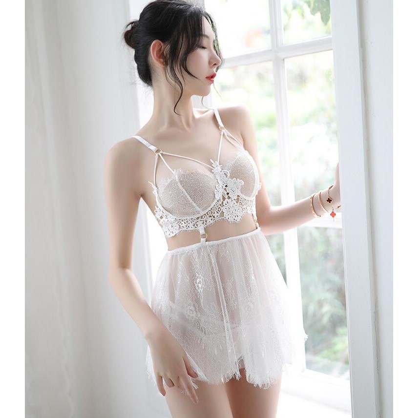 Lingerie Wanita Transparan Lace Doll Mesh Lingerie Sexy piyama import