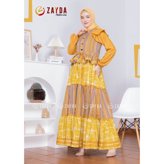 Gamis Wanita Terbaru Gamis Zayda ZG81 Yellow
