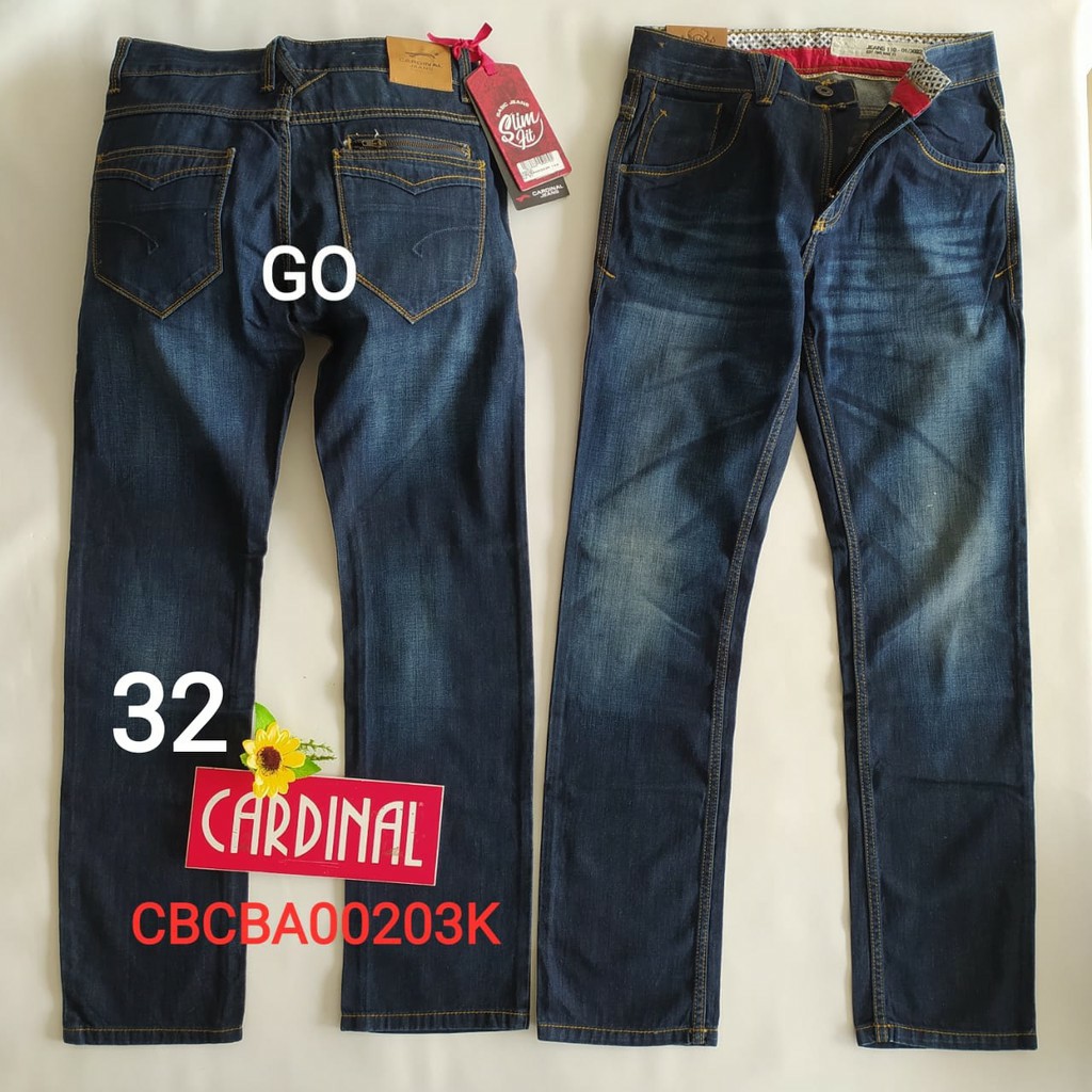 gos  32 CARDINAL CBCBA Celana Panjang Jeans Reguler Fit Slim Fit Straight Slim Bawahan Laki Dewasa