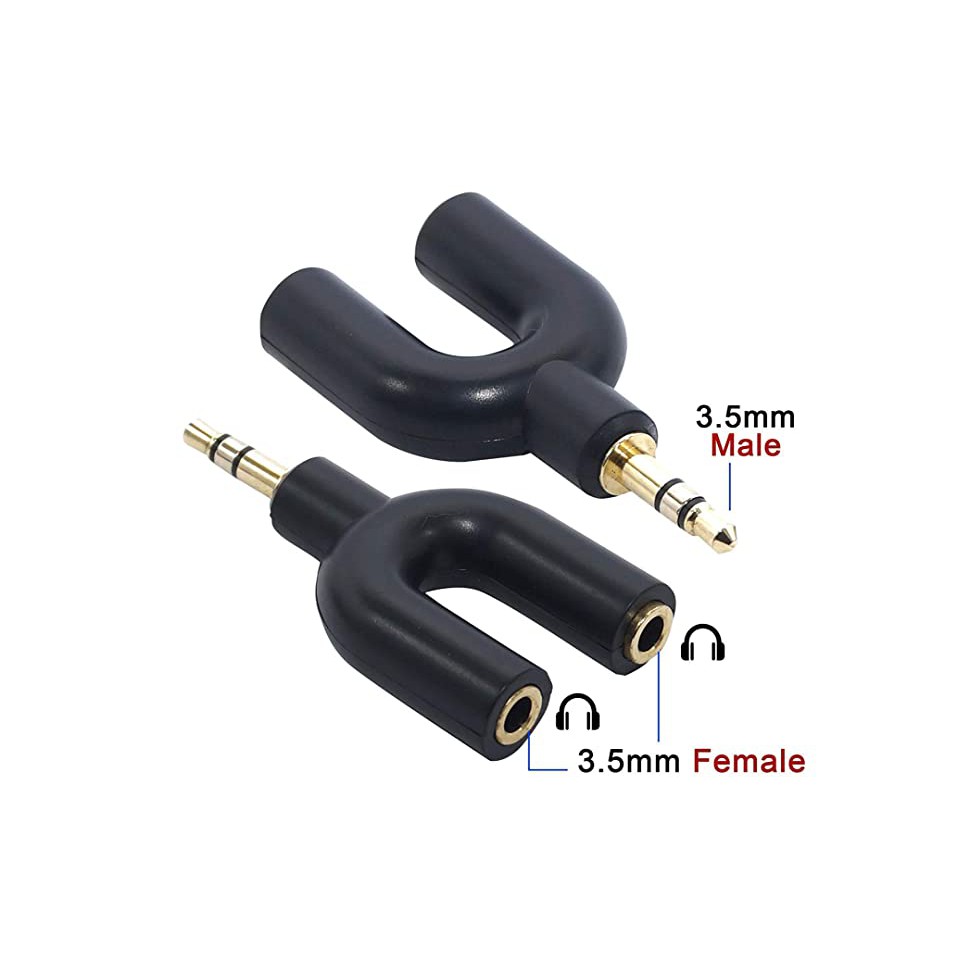 Splitter Jack Audio 3.5mm Audio Headset And Mic - AUDIO CABANG MIC SPEAKER - U Shape