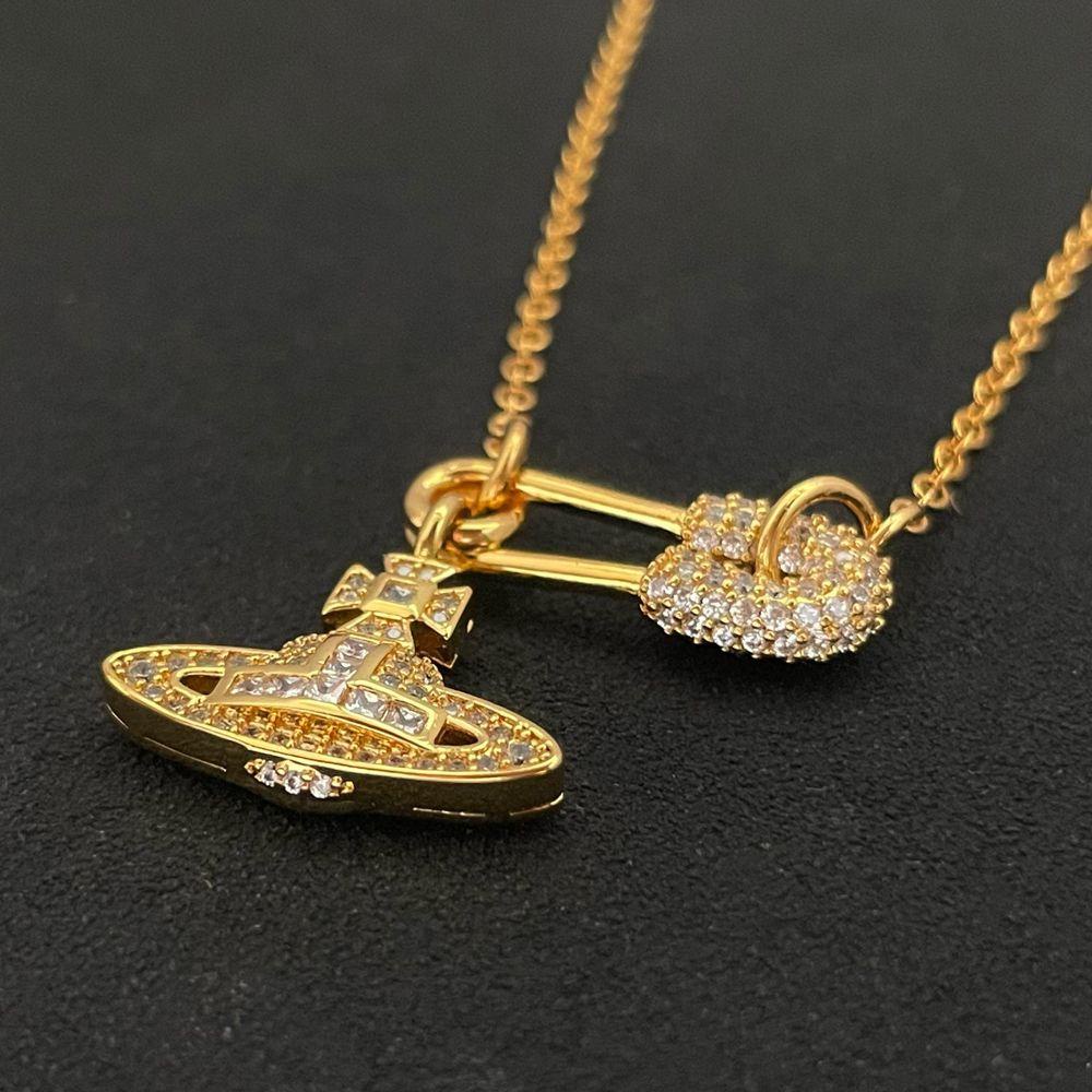 Mxbeauty Korea Kalung Manis Vintage Untuk Gadis Pin Temperamen Zirkon Kristal Kalung