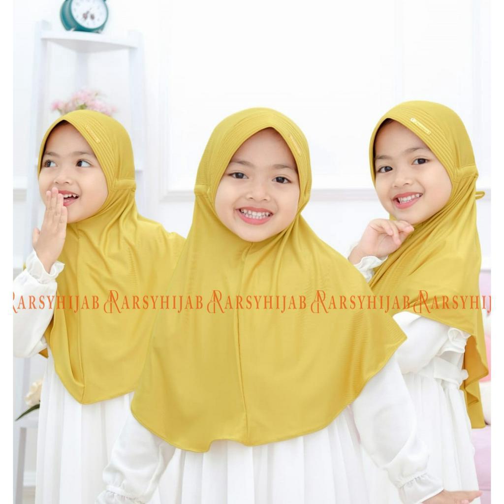 jilbab serut polos jokowi / kerudung polos jersey 4-7thn