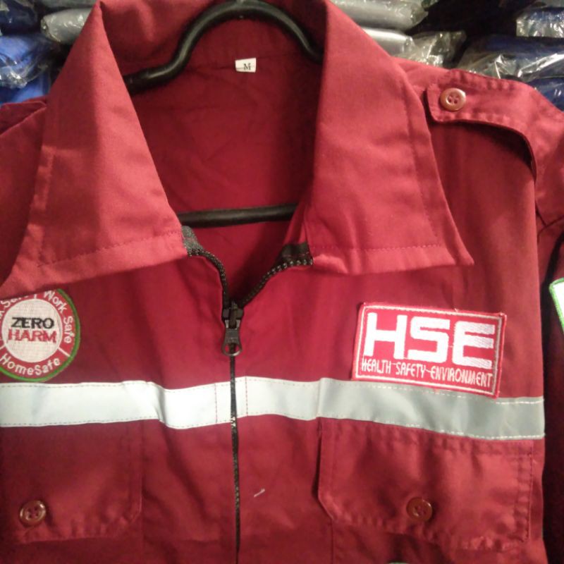 BAJU SAFETY SERAGAM KERJA ATASAN HSE MARON RESLETING