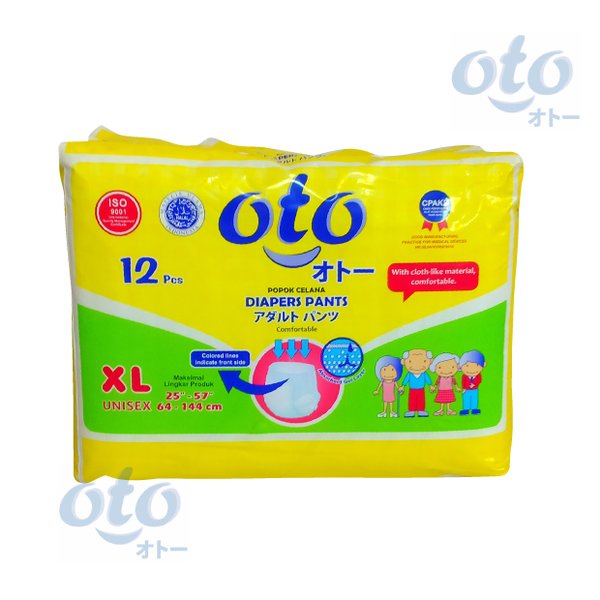 celana - pants, popok, popok dewasa,  RAK - OTO Diapers PANTS Lampin Popok Dewasa model Celana ukuran XL - isi 12 pcs