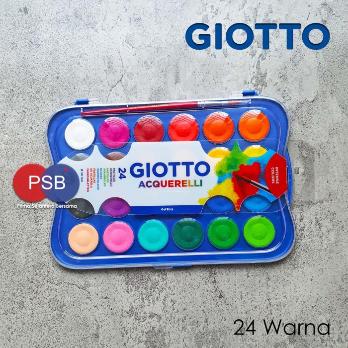 

Cuci Gudang Giotto Acquerelli 24 Warna (Watercolor Cake / Cat Air Giotto) Set 24 Terbatas