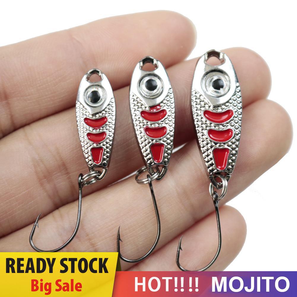 Moji Umpan Pancing Spoon Spinner Sequin Bahan Metal Keras Dengan Kail Tunggal