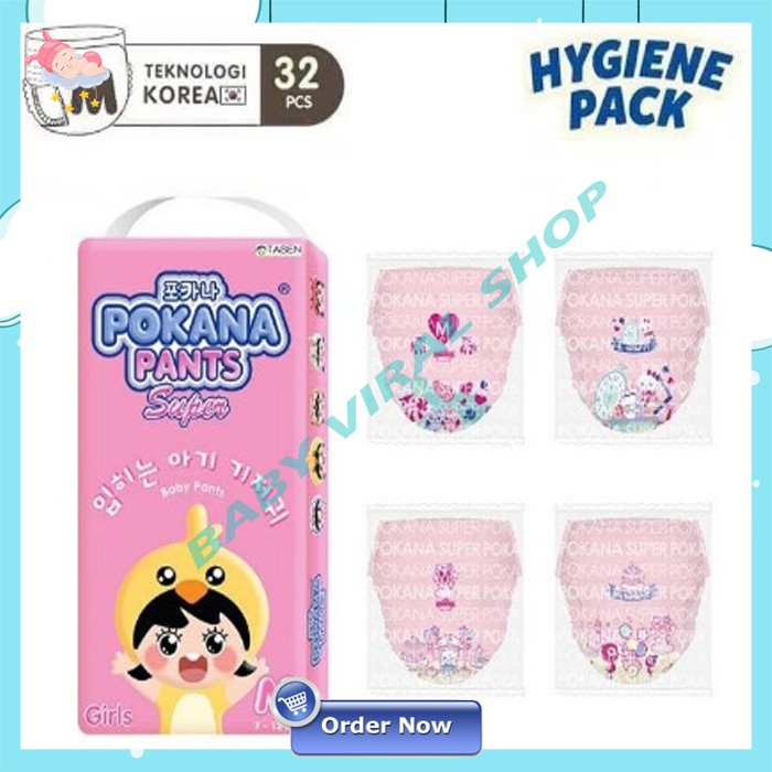 POKANA PANTS SUPER M32 GIRL popok pokana pants super girl M32 Pampers Pokana Terbaru M32 NS 268