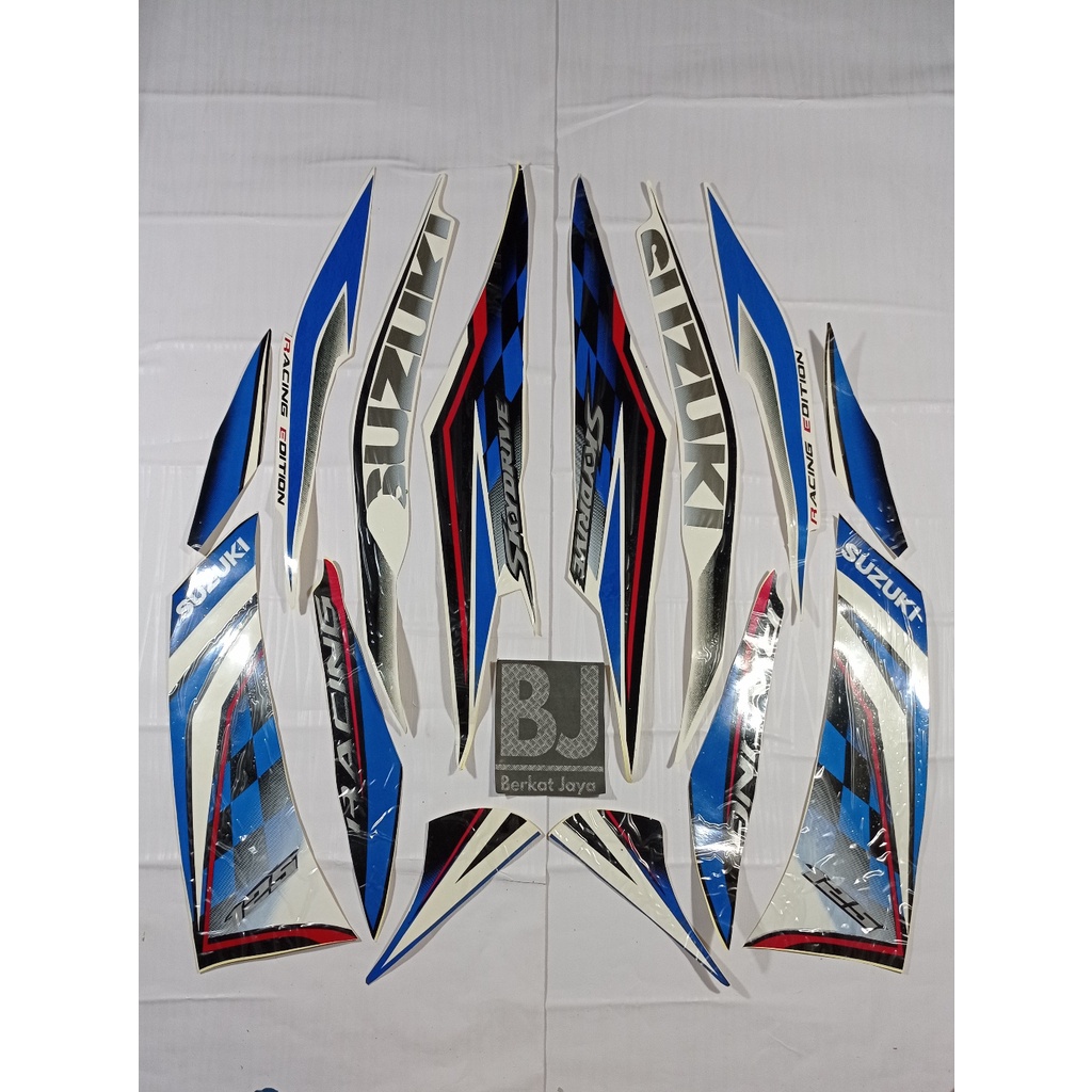 STRIPING STICKER STIKER SKYDRIVE 125 RACING EDITION 2011 PUTIH BIRU