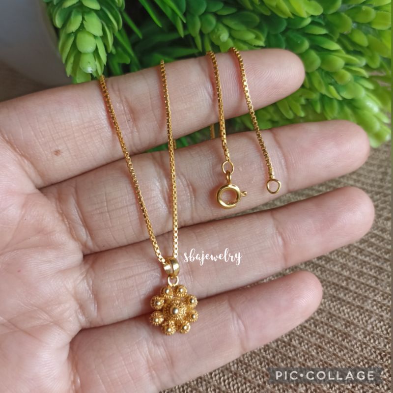 kalung perak bali lapis emas