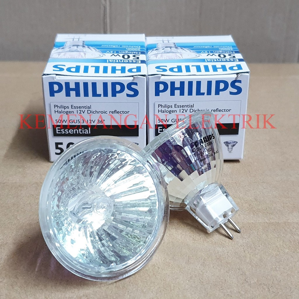 LAMPU PHILIPS HALOGEN 50W 12V MR16 KUNING DICHROIC 50 W 50WATT 12 VOLT