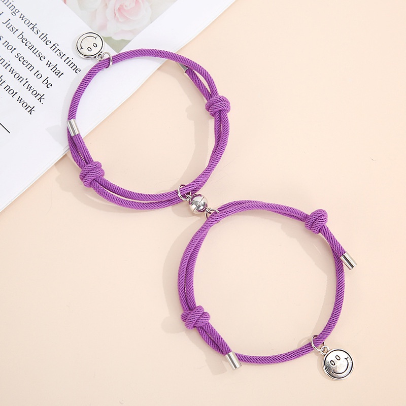 2pcs Gelang Tali Warna-Warni Dengan Magnet Untuk Hadiah Valentine