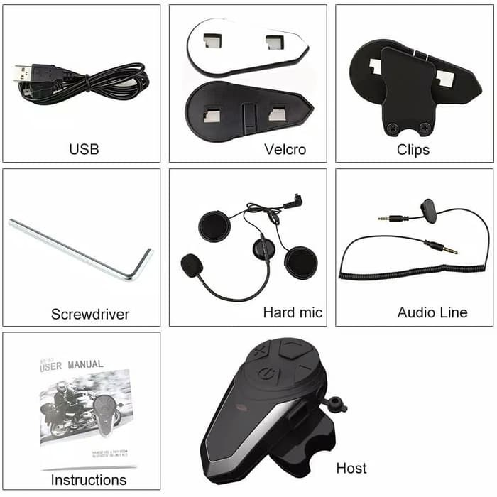 Bluetooth helm intercom BT S3 1000m original Rider Bluetooth BT-S3-5
