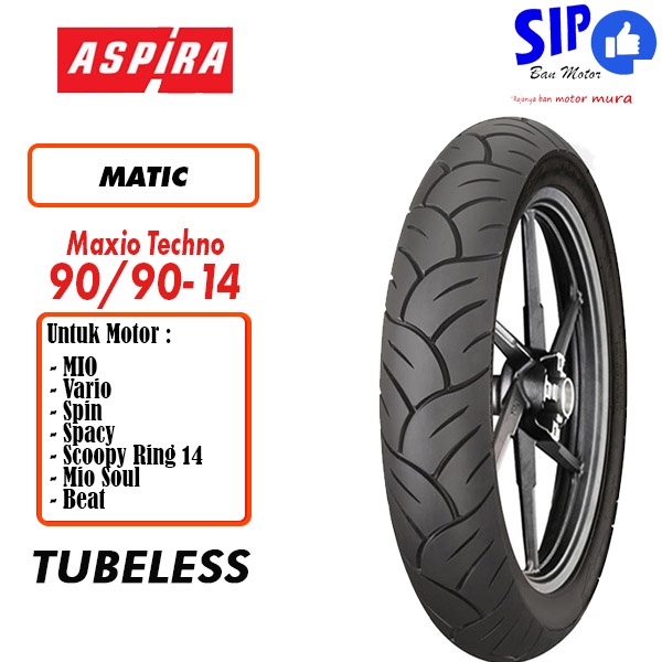 Ban motor matic Aspira Maxio Techno 90 90 14 Tubeless