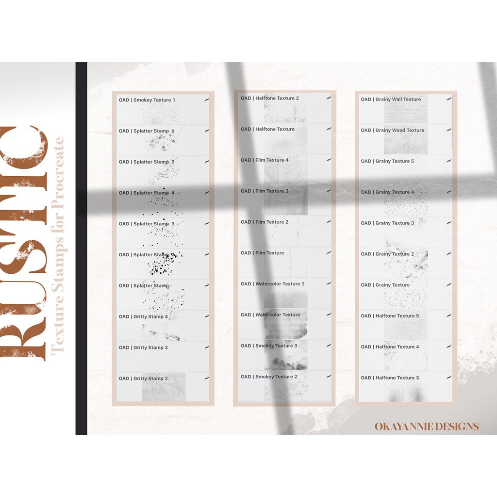 Procreate Brush - Rustic Brushes for Procreate Aesthetic Stamp Brush for Journaling &amp; Decor