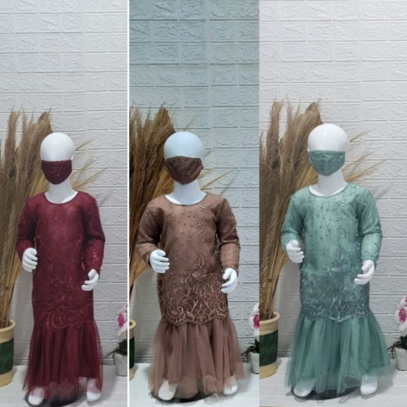 GAMIS DUYUNG TUTU ANAK-ANAK/GAMIS PESTA ANAK-ANAK/GAMIS BRUKAT ANAK DUYUNG KID 2thn-6thn / GAMIS ANA