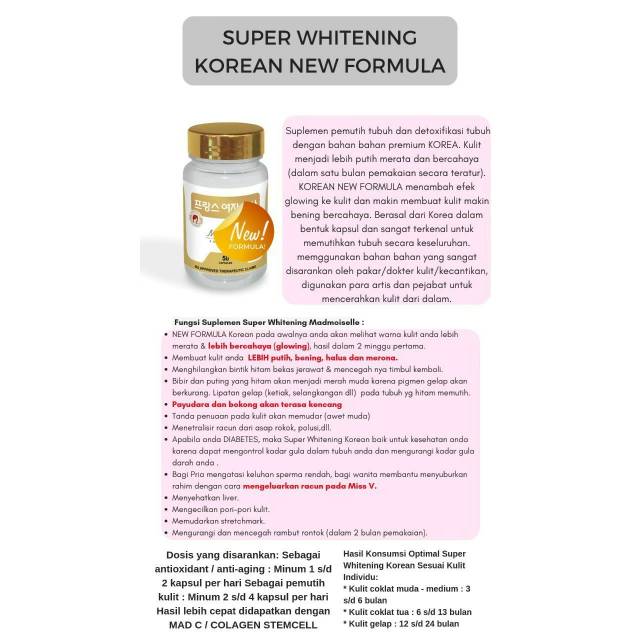 

SUPER WHITENING KOREAN NEW FORMULA MADMOISELLE / MADMOISHA