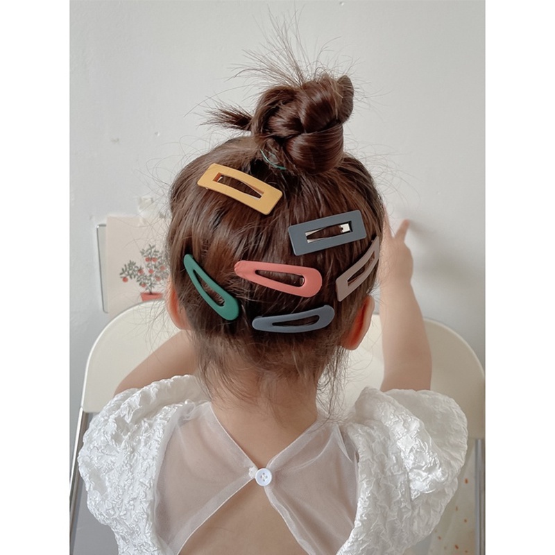 [Ready Stock] 10 Pcs/Set Women Korean INS Style Acrylic Simple BB Hair Clip Girls One Word Cute Bangs Folder Macaron Candy Colors Back Of Head Hairpin