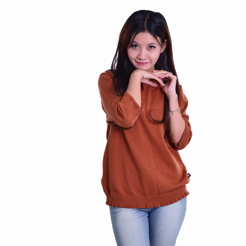 Vivienne Women's Tops | 100% fine cotton | Atasan Rajut Wanita Kriwil Kekinian