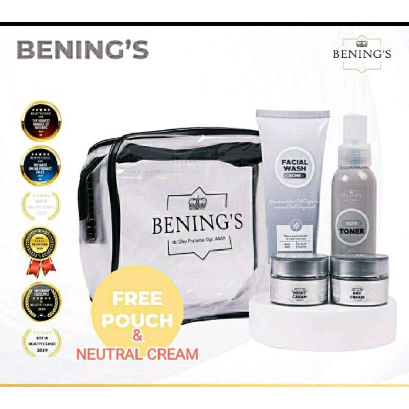 BENING'S PAKET ACNE BENING SKINCARE DR OKY PRATAMA Bening's Clinic Benings Indonesia [ KEMASAN SILVE