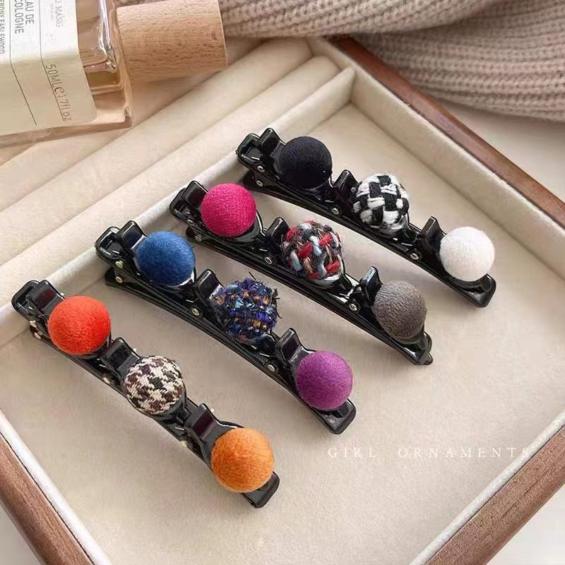 (Hello Girl)F20 Jepit Rambut Kepang Jepit Ganda Unik Wanita Korea Import