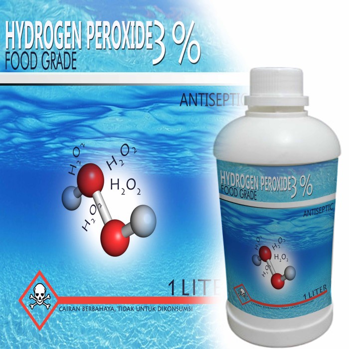 H2O2 Hydrogen Peroxide 3% 1 Food Grade 1 Liter OPI Suplayer sudah ada izin edar resmi by Oke sabun suplayer