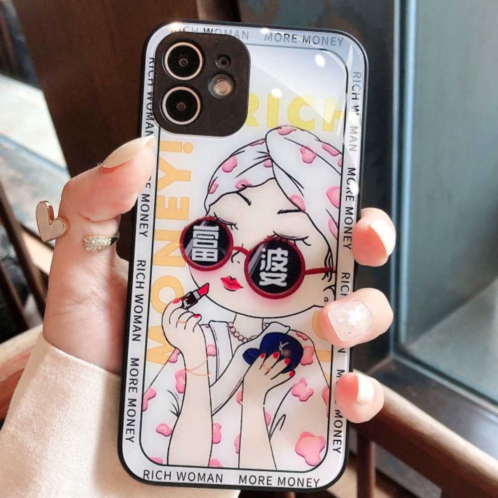 Elegant lady design Phone case for IPhone 12 13 11 Pro Max X Xs Max Xr 7 8 Plus Fbbl