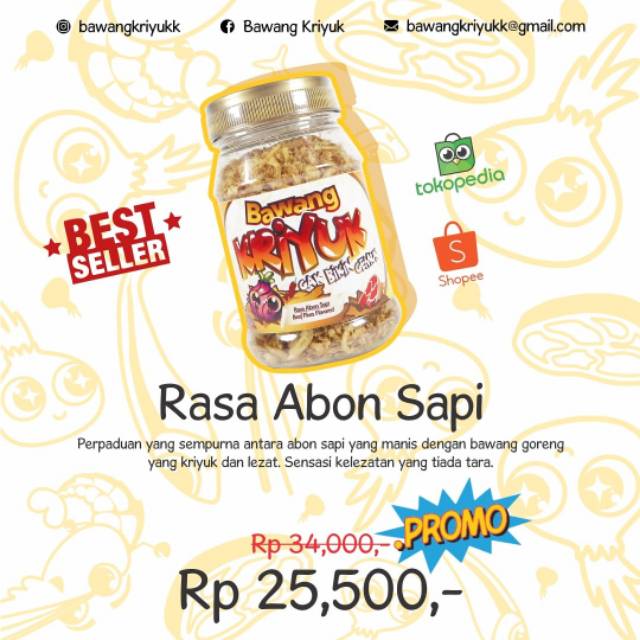 

BAWANG KRIYUK RASA ABON SAPI