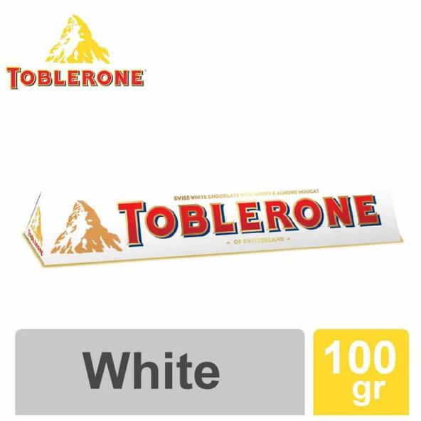 

TOBLERONE WHITE CHOCOLATE WITH HONEY & ALMOND NOUGAT 100 Gram