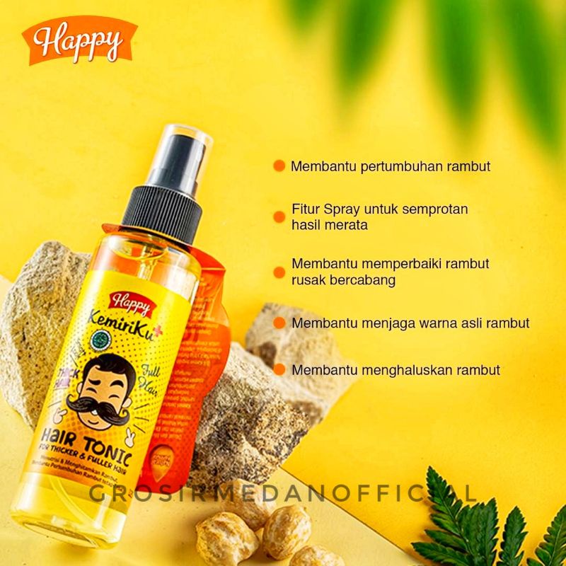 HAPPY KEMIRIKU - LIDAH BUAYA - SHAMPOO HAIR LOTION TONIC HAIR SPRAY MINYAK KEMIRI MINYAK ZAITUN MINTMYAK LIDAH BUAYA