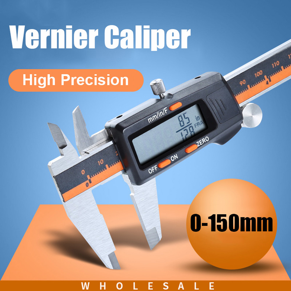 Quinton Jangka Sorong Vernier Caliper Digital 6 &quot;Bahan Stainless Steel Presisi Tinggi