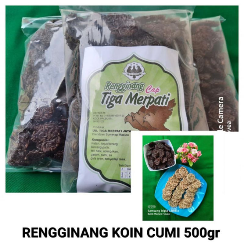 

RENGGINANG CUMI 500 GRAM RENGGINANG TIGA MERPATI KOIN CUMI PREMIUM