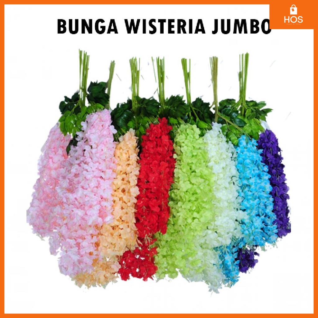 Wisteria Jumbo gantung Dekorasi Ruangan Tanaman Artifisial l Happyonshop