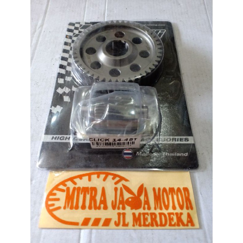 rasio beat karbu ukuran 14 45 GF racing . gear rasio beat dan Vario 110 karbu ukuran 14 45
