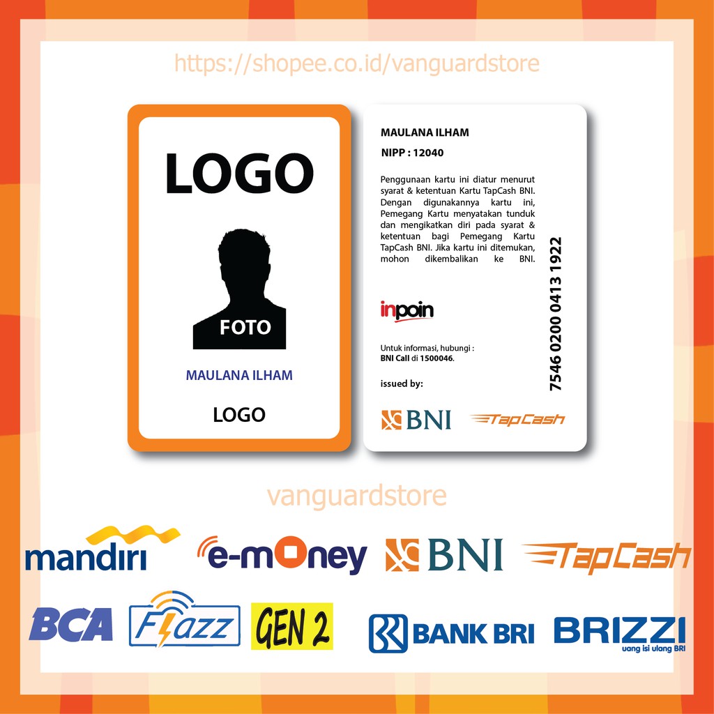 KARTU E MONEY E TOLL ID CARD LIS JINGGA BNI 4 EMONEY MANDIRI FLAZZ BCA TAPCASH BRIZZI BRI-2 SISI