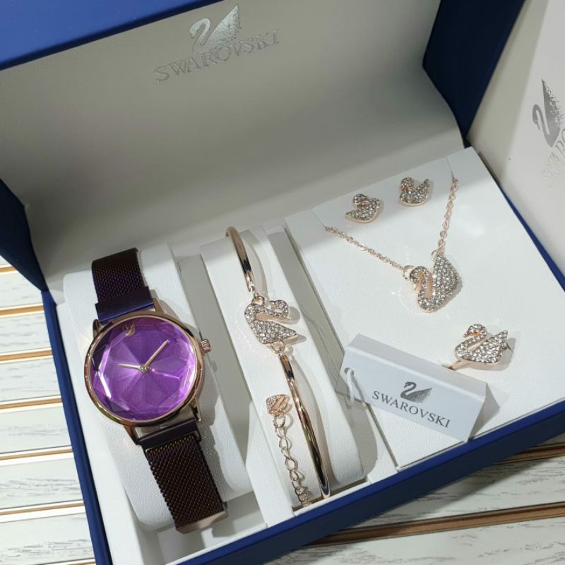 JAM TANGAN SWAROVSKI WANITA FREE CINCIN KALUNG GELANG ORIGINAL BM FREE BOX ORIGINAL