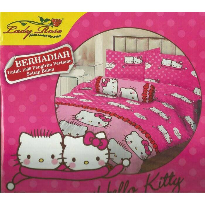 Sprei Lady rose 120x200 Hello Kitty pink