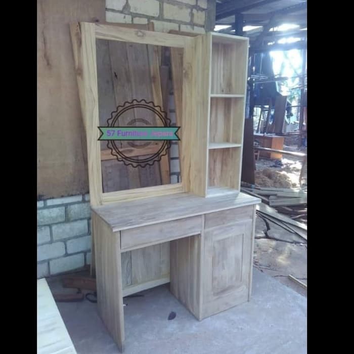 Tolet simpel Meja rias jati mentahan